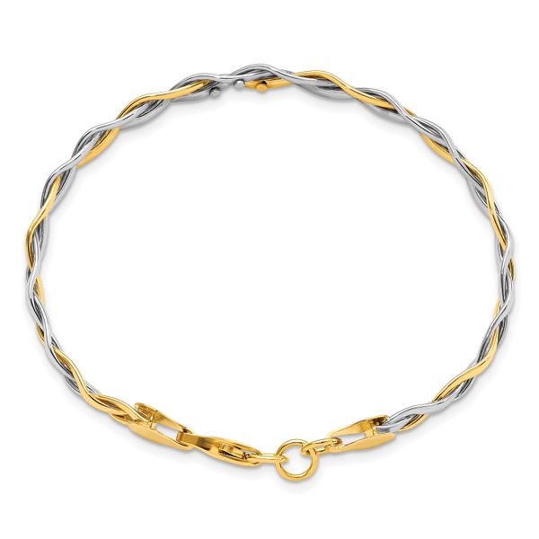 14K w/Rhodium Polished Twisted Bracelet - Image 2