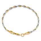 14K w/Rhodium Polished Twisted Bracelet - Image 2