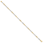 Leslie's 14K Two-tone Polished Fancy Link Anklet - Image 2