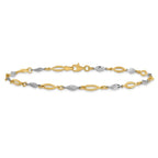 Leslie's 14K Two-tone Polished Fancy Link Anklet - Image 3