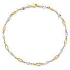 Leslie's 14K Two-tone Polished Fancy Link Anklet - Image 4