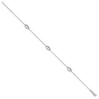 14K White Gold Polished w/1 in ext. Anklet - Image 2
