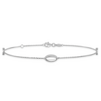 14K White Gold Polished w/1 in ext. Anklet - Image 3