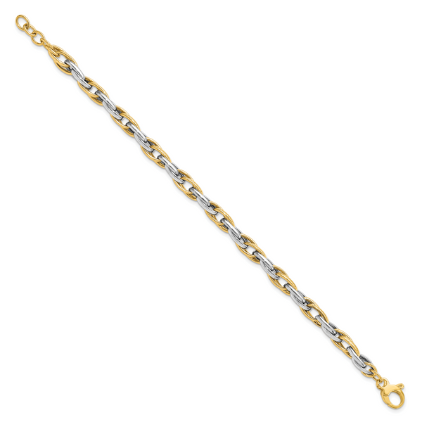 Leslie's 14K Two-tone Polished w/.5in ext. Bracelet - Image 2