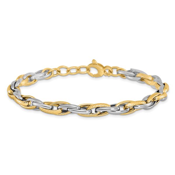 Leslie's 14K Two-tone Polished w/.5in ext. Bracelet - Image 3