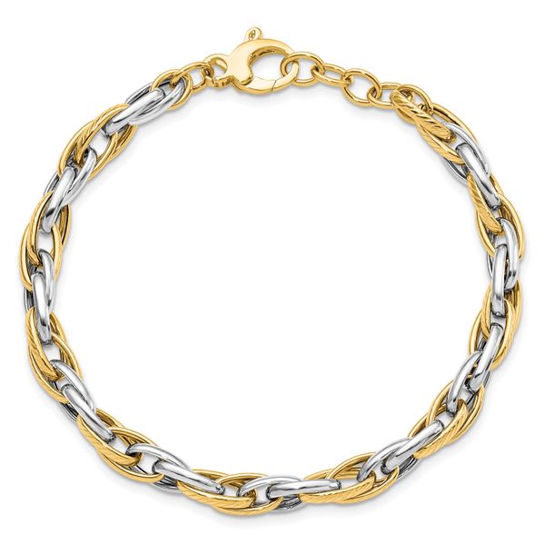 Leslie's 14K Two-tone Polished w/.5in ext. Bracelet - Image 4