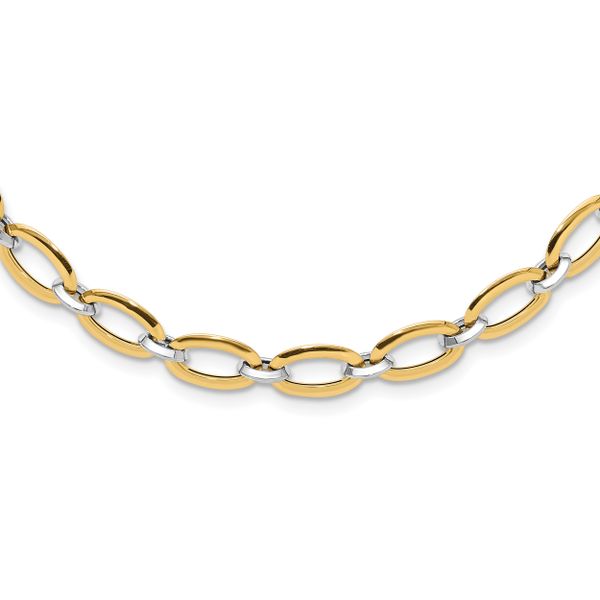 Leslie's 14K Two-tone Polished w/.25in ext. Necklace