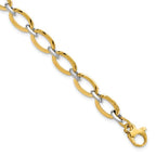 Leslie's 14K Two-tone Polished w/.5in ext. Bracelet
