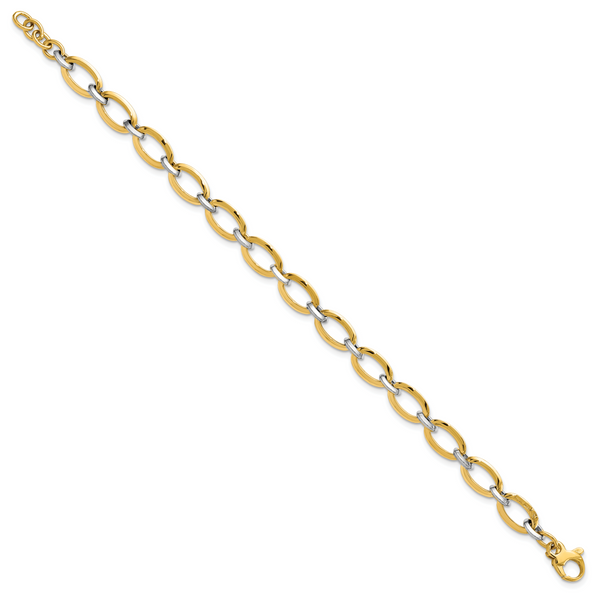 Leslie's 14K Two-tone Polished w/.5in ext. Bracelet - Image 2