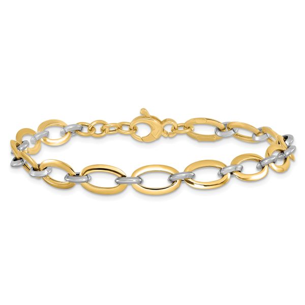 Leslie's 14K Two-tone Polished w/.5in ext. Bracelet - Image 3