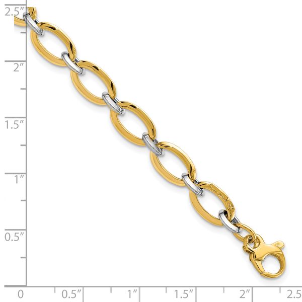 Leslie's 14K Two-tone Polished w/.5in ext. Bracelet - Image 5