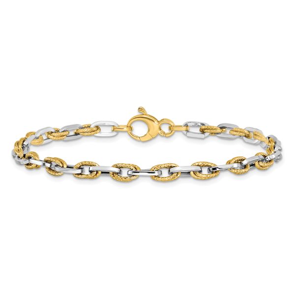 Leslie's 14K Two-tone Polished D/C Bracelet - Image 3