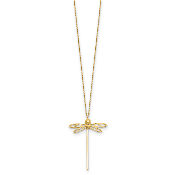 Leslie's 14K Polished Dragonfly w/2 in ext. Necklace - Image 2