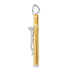 14K Two-tone Crucifix Pendant - Image 2