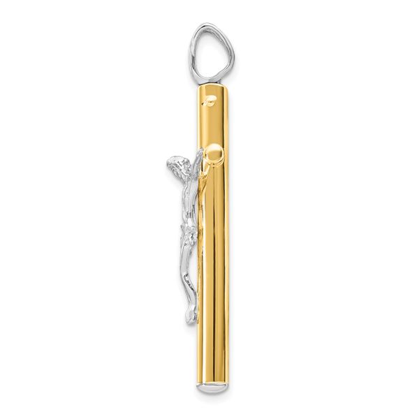 14K Two-tone Crucifix Pendant - Image 2