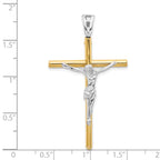 14K Two-tone Crucifix Pendant - Image 4