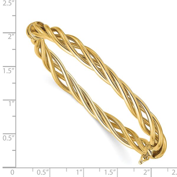 14K Polished Twisted Hinged Bangle - Image 3