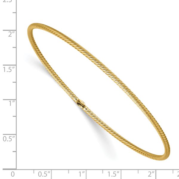 Leslie's 14K Polished Textured Slip-on Bangle - Image 2