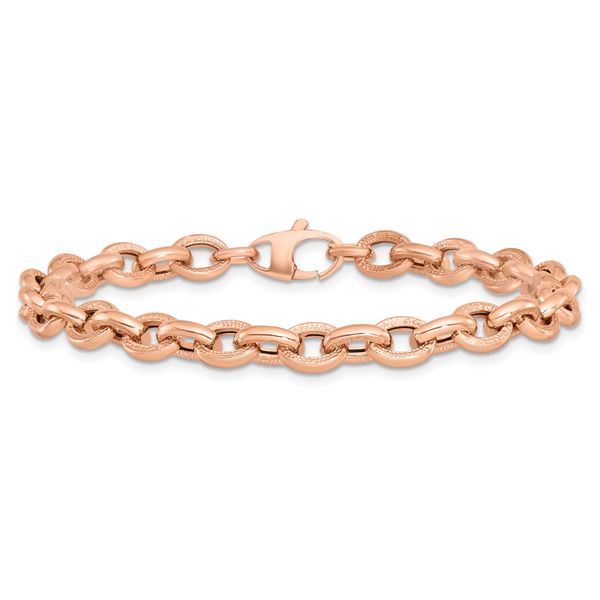 Leslie's 14K Rose Gold Textured Link Bracelet - Image 3