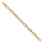 Leslie's 14K Tri-Color Polished Link Bracelet - Image 2