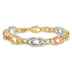 Leslie's 14K Tri-Color Polished Link Bracelet - Image 3