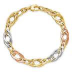Leslie's 14K Tri-Color Polished Link Bracelet - Image 4