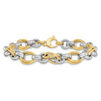 Leslie's 14K Two-tone Polished Link Bracelet - Image 3
