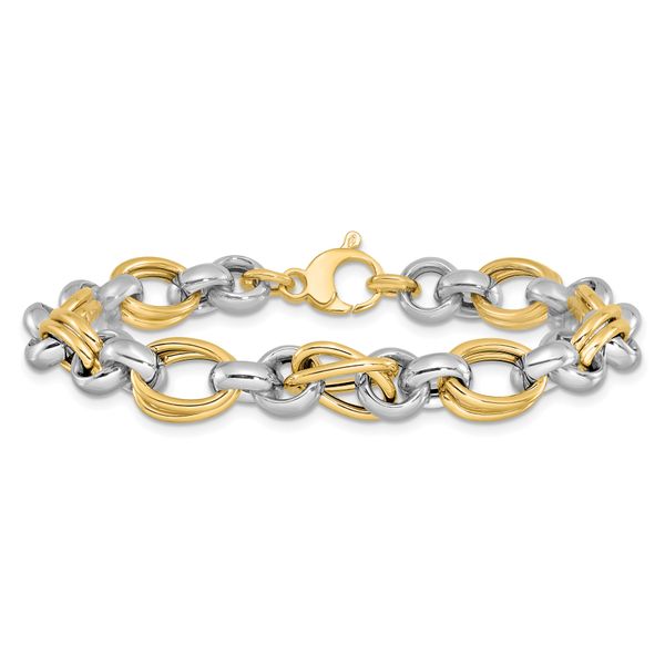 Leslie's 14K Two-tone Polished Link Bracelet - Image 3