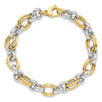 Leslie's 14K Two-tone Polished Link Bracelet - Image 4