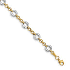 Leslie's 14k Two-tone Polished Fancy Link Bracelet