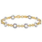 Leslie's 14k Two-tone Polished Fancy Link Bracelet - Image 3