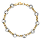 Leslie's 14k Two-tone Polished Fancy Link Bracelet - Image 4