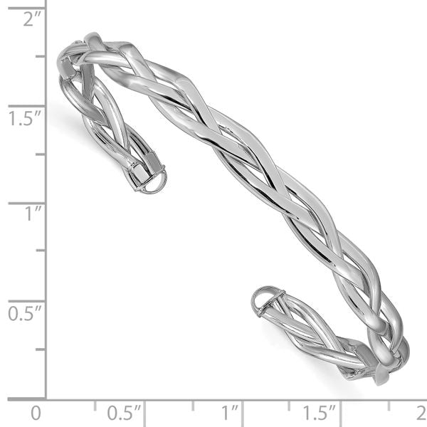 Leslie's 14K with White Rhodium Polished Braided Cuff Bangle - Image 2