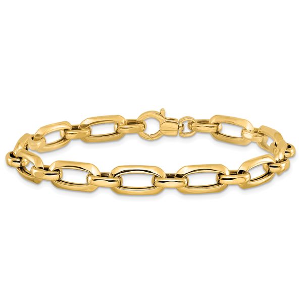 Leslie's 14k Polished and Textured Bracelet - Image 3