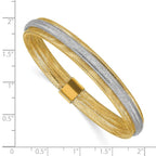 Leslie's 14K w/Rhodium Polished Mesh Stretch Bracelet - Image 3