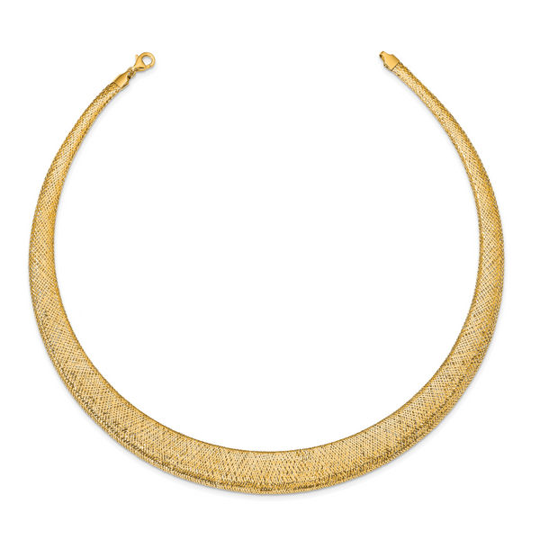 14k Polished/Textured Stretch Necklace - Image 2