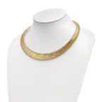 14k Polished/Textured Stretch Necklace - Image 3