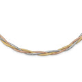 Leslie's 14k w/Wht Rhodium/Rose Gold-plat Polished Mesh Necklace