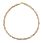 Leslie's 14k w/Wht Rhodium/Rose Gold-plat Polished Mesh Necklace - Image 2