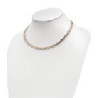 Leslie's 14k w/Wht Rhodium/Rose Gold-plat Polished Mesh Necklace - Image 3