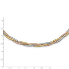 Leslie's 14k w/Wht Rhodium/Rose Gold-plat Polished Mesh Necklace - Image 4