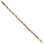 Leslie's 14k w/ Wht Rhodium and Rose Gold-plating Stretch Bracelet - Image 2