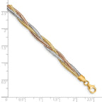 Leslie's 14k w/ Wht Rhodium and Rose Gold-plating Stretch Bracelet - Image 4