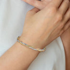 Leslie's 14k w/ Wht Rhodium and Rose Gold-plating Stretch Bracelet - Image 5