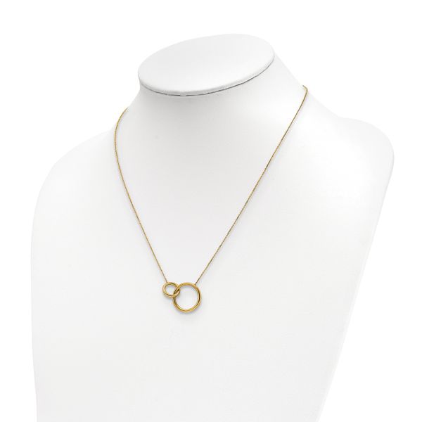Leslie's 14K Polished Circles 17 Inch with 2 Inch Extender Necklace - Image 3
