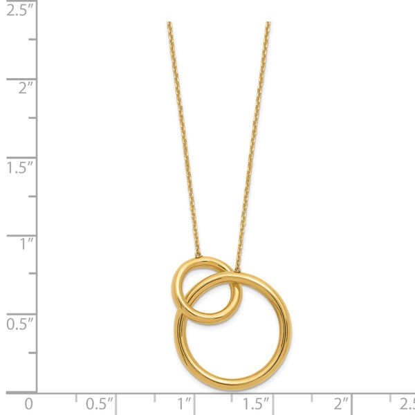Leslie's 14K Polished Circles 17 Inch with 2 Inch Extender Necklace - Image 4