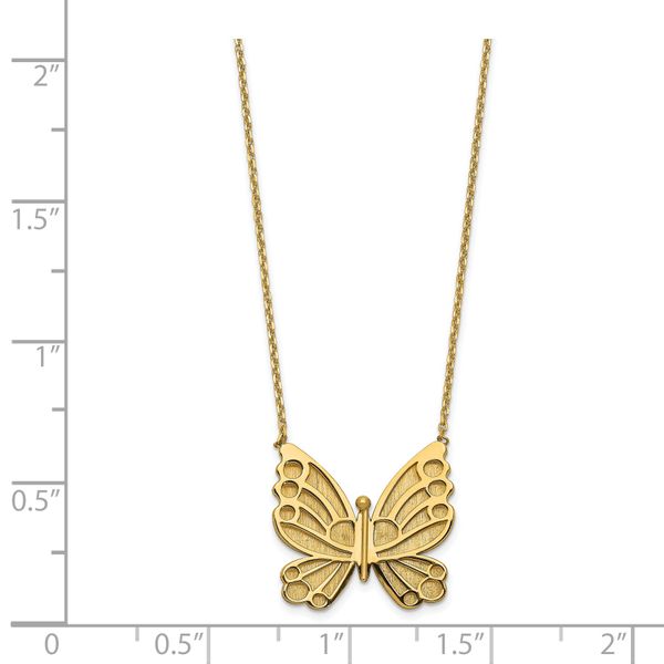 Leslie's 14k Polished and Brushed Butterfly w/ 2in ext Necklace - Image 4