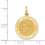 Leslie's 14k Polished and Satin Round St. Christopher Pendant - Image 4