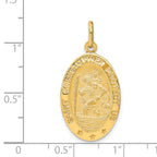 Leslie's 14k Polished and Satin Oval St. Christopher Pendant - Image 4