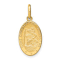 Leslie's 14k Polished and Satin Oval St. Christopher Pendant
